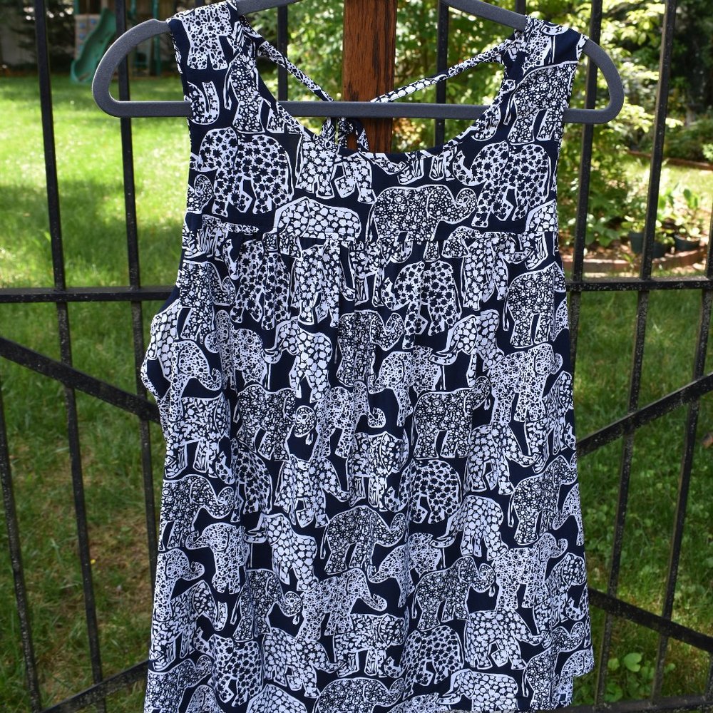 Crown and Ivy Navy and White Tank Top